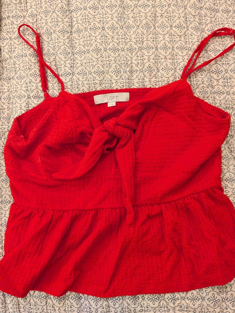Loft Red Tie-Front Tanktop